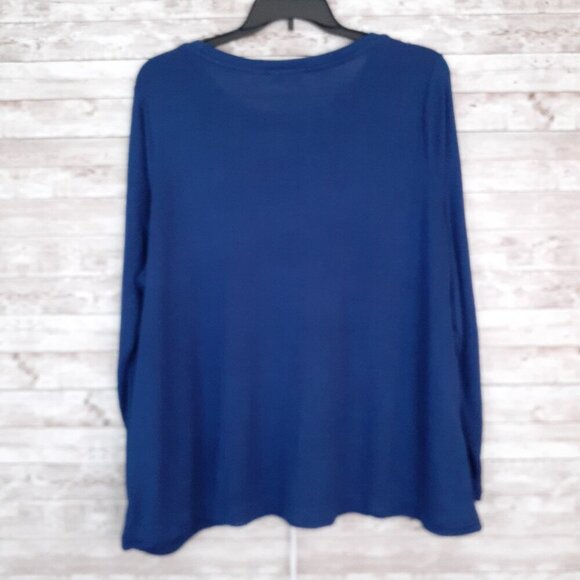 Belle Beach Kim Gravel Womens Top 2X Drawstring Bottom Long Sleeve Blue NWOT 232 - Picture 2 of 6